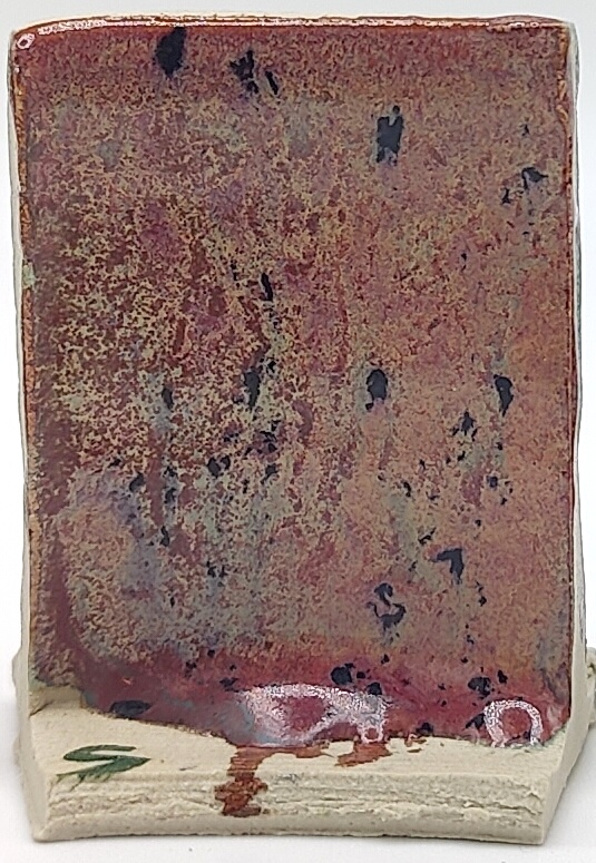 Peppered Plum + Riptide on Valentine Earthstone ES-10 cone 6 oxidation