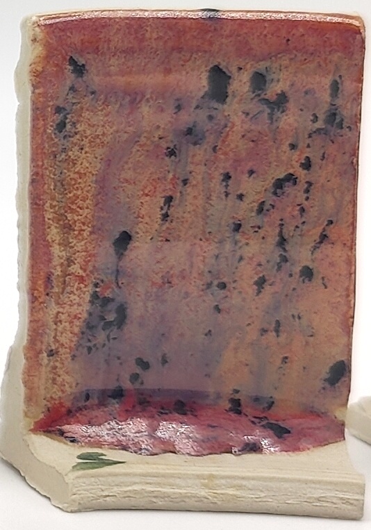 Peppered Plum + Fossil Rock on Valentine Earthstone ES-10 cone 6 oxidation