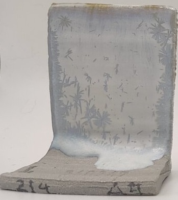 Micro Pearl + SPS - Melting Point Reducer on Valentine LoStone Sea-Mist cone 4 oxidation
