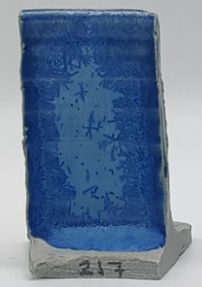 Micro Cerulean + SPS - Melting Point Reducer on Valentine LoStone Sea-Mist cone 4 oxidation