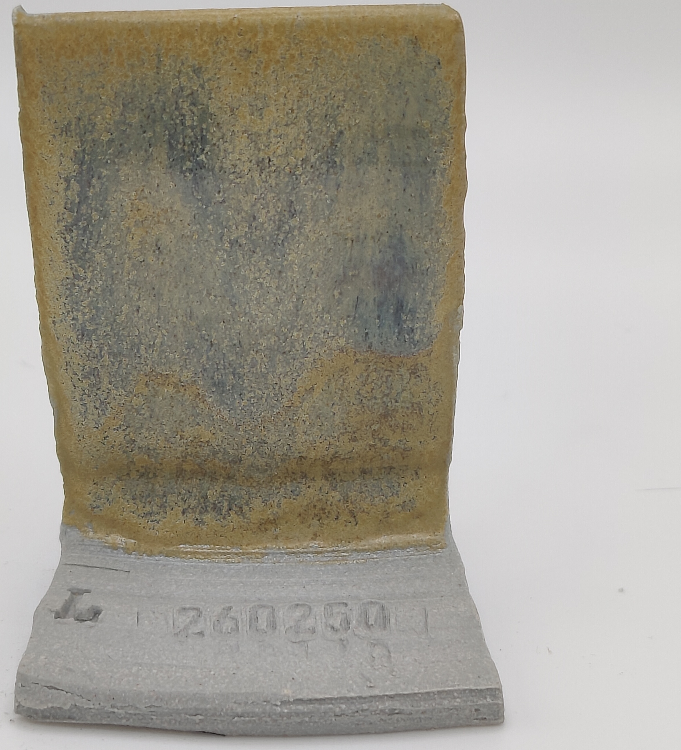 Travertin + SPS - Melting Point Reducer on Valentine LoStone Sea-Mist cone 5 oxidation