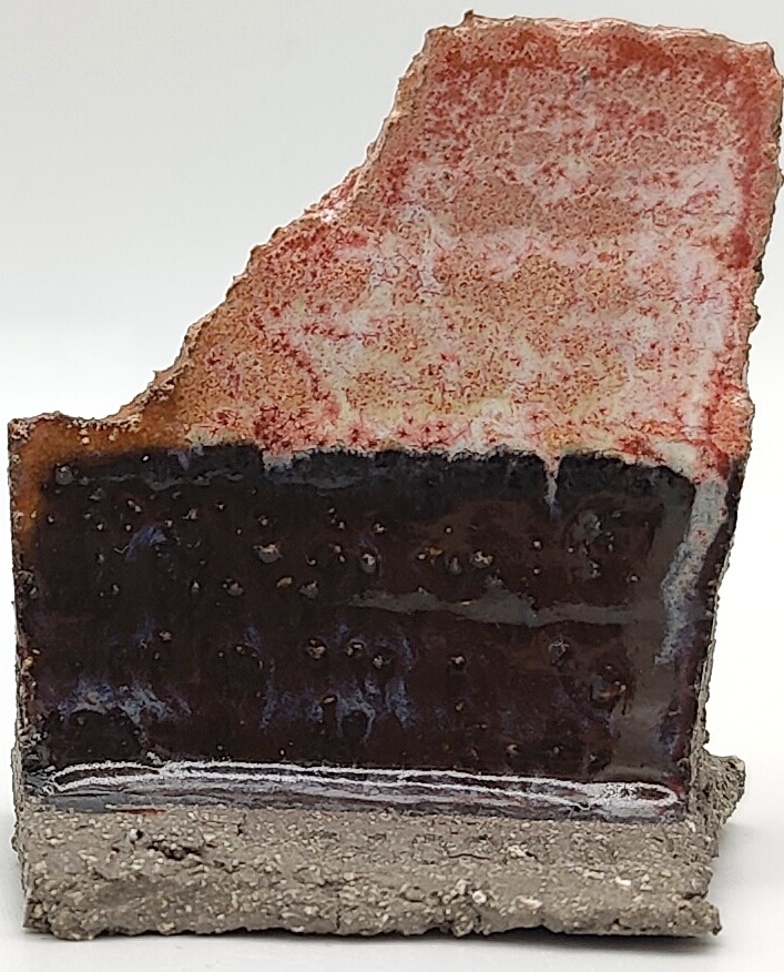 White Engobe + Black Engobe + Rose Quartz on SIO2 Barcino Grey cone 6 oxidation
