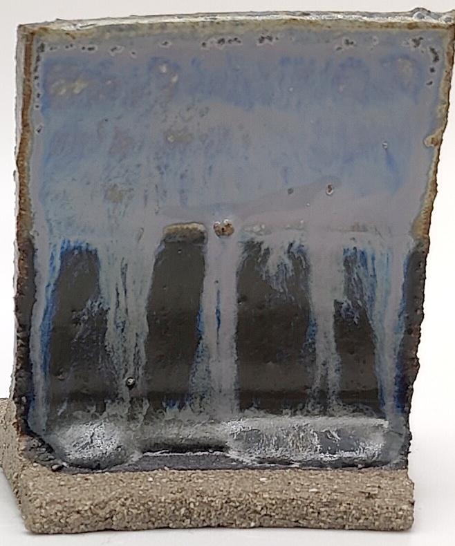 White Engobe + Black Engobe + Nimbus on SIO2 Zumaia Grey (Rokk Grey) cone 6 oxidation