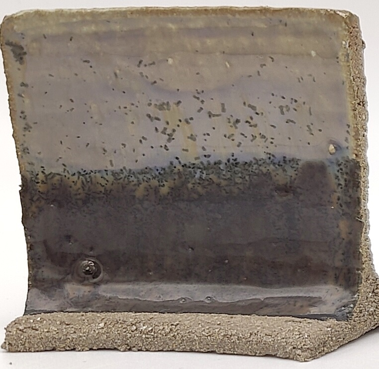 White Engobe + Black Engobe + Micro Ash on SIO2 Zumaia Grey (Rokk Grey) cone 6 oxidation