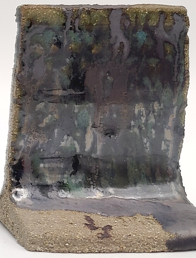 Green Jasper on SIO2 Zumaia Grey (Rokk Grey) cone 6 oxidation