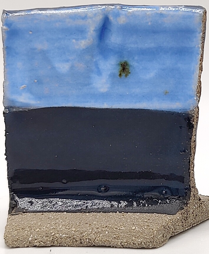 White Engobe + Black Engobe + Sky on SIO2 Zumaia Grey (Rokk Grey) cone 6 oxidation
