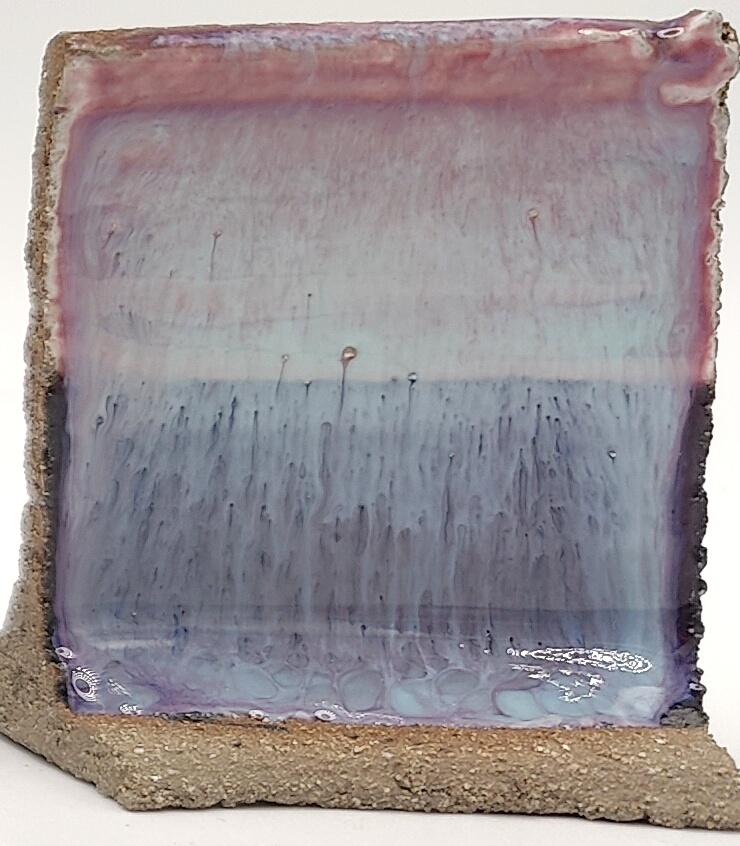 White Engobe + Black Engobe + Blue Flame on SIO2 Zumaia Grey (Rokk Grey) cone 6 oxidation
